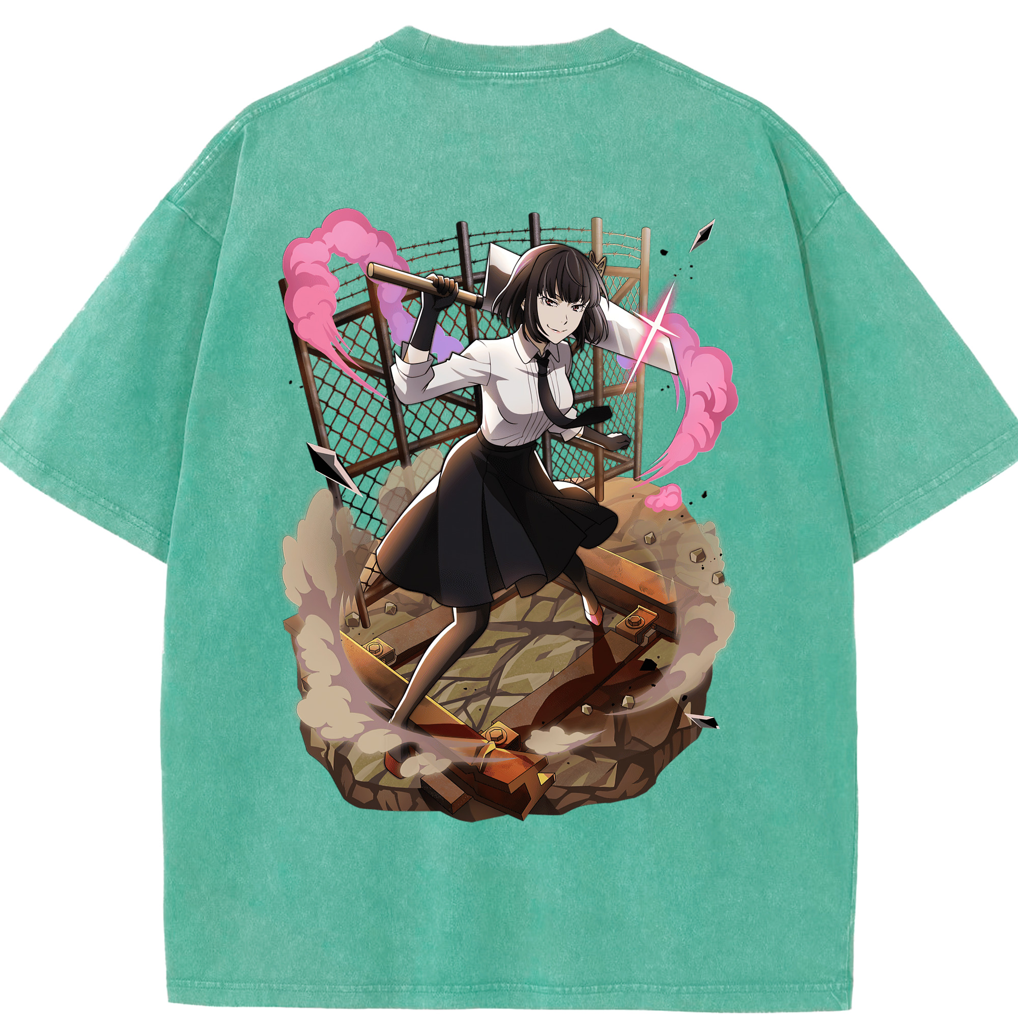 （画像用） 文豪ストレイドッグス Bungo Stray Dogs 綿100% ヴィンテージ風 半袖Tシャツ（背面プリント）